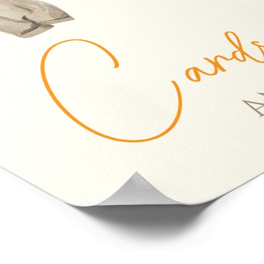 Kleine Pompoen Herfst Kleding Meisje Kaarten en ge Poster (Hoek)