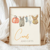 Kleine Pompoen Herfst Kleding Meisje Kaarten en ge Poster