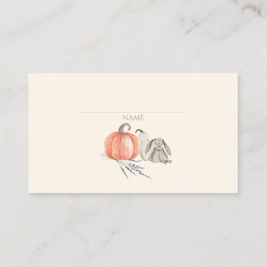 Kleine Pompoen Herfst Kleding Meisje Luier Raffle Informatiekaartje (Achterkant)