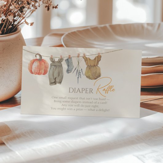 Kleine Pompoen Herfst Kleding Meisje Luier Raffle Informatiekaartje