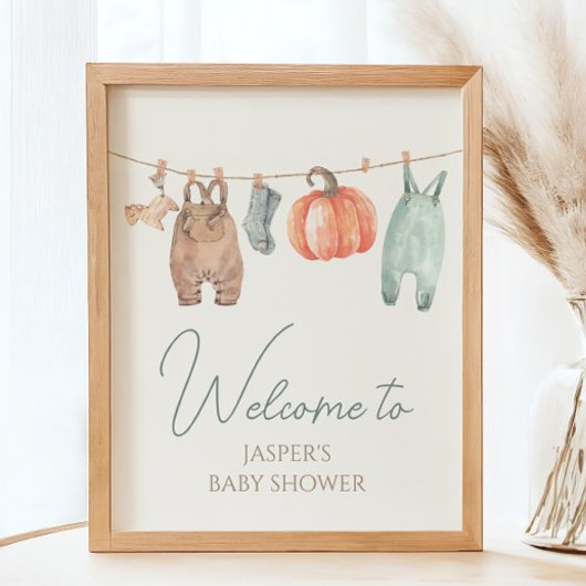 Kleine Pompoen Herfst Kleren Jongen Baby Welkom Bo Poster