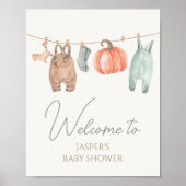 Kleine Pompoen Herfst Kleren Jongen Baby Welkom Bo Poster (Voorkant)