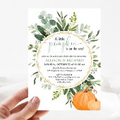 Kleine pompoen herfst koppelt groen baby shower kaart