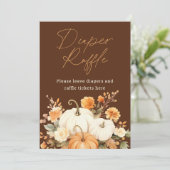 Kleine Pompoen Herfst Luier Raffle Baby shower tek (Staand voorkant)