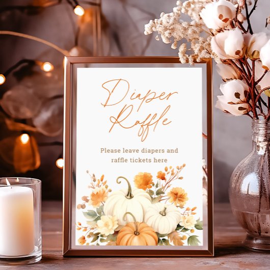 Kleine Pompoen Herfst Luier Raffle Baby shower tek