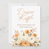 Kleine Pompoen Herfst Luier Raffle Baby shower tek (Voorkant)