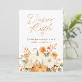 Kleine Pompoen Herfst Luier Raffle Baby shower tek (Staand voorkant)