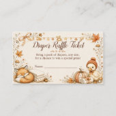 Kleine Pompoen Herfst Luier Raffle Ticket Kaart (Voorkant)