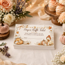Kleine Pompoen Herfst Luier Raffle Ticket Kaart