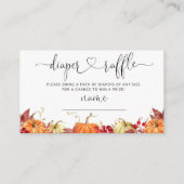 Kleine pompoen herfst luierloterij informatiekaartje (Voorkant)