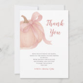 Kleine pompoen Herfst meisje Baby dank je kaart (Voorkant)