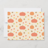 Kleine pompoen Herfst met een grote babyschoeisel Kaart (Achterkant)