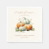 Kleine Pompoen Herfst Neutraal Baby shower Servet (Voorkant)