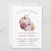 Kleine Pompoen Herfst Oogst Berry Roze Baby shower Kaart (Voorkant)