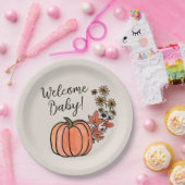 Kleine Pompoen Herfst Oogst Welkom Baby shower Papieren Bordje (Feest)