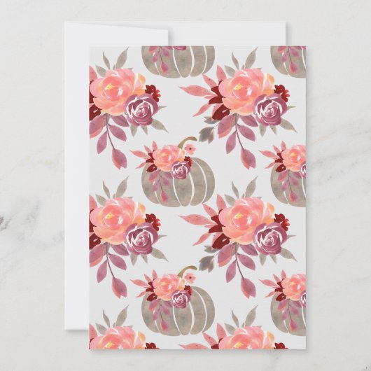 Kleine pompoen Herfst Paar Baby shower Floral Kaart (Achterkant)