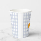 Kleine pompoen Herfst pastel blauw eerste verjaard Papieren Bekers (Rechts)