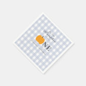 Kleine pompoen Herfst pastel blauw eerste verjaard Servet (Hoek)