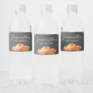 Kleine Pompoen Herfst Picknick Baby Shower Waterfles Etiket