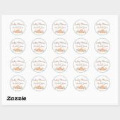 Kleine pompoen Herfst rustiek Baby shower Ronde Sticker (Vel)