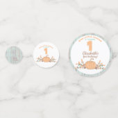 Kleine pompoen Herfst rustieke 1e verjaardag Confetti (Voorkanten)