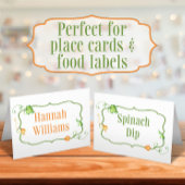 Kleine Pompoen Herfst Sproken Eten Label Tent en Plaatskaartje