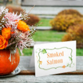 Kleine Pompoen Herfst Sprookjesvoedsel Label Tent  Plaatskaartje