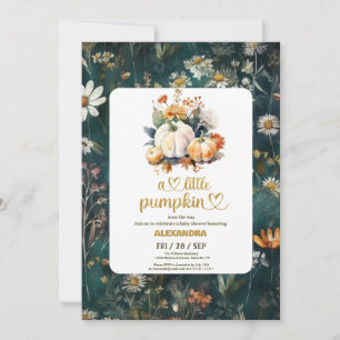 Kleine pompoen herfst waterverf bloemenkindercadea kaart