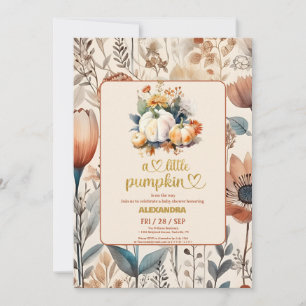 Kleine pompoen herfst waterverf bloemenkindercadea kaart