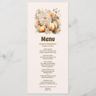 Kleine pompoen herfst waterverf bloemenkinderfeest menu