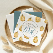 Kleine pompoen Herfst Waterverf Boy Verjaardag Servet