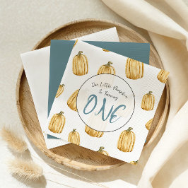 Kleine pompoen Herfst Waterverf Boy Verjaardag Servet