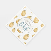 Kleine pompoen Herfst Waterverf Boy Verjaardag Servet (Hoek)