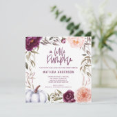 Kleine pompoen herfst waterverf florale baby showe (Staand voorkant)