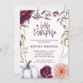 Kleine pompoen herfst waterverf florale baby showe (Voorkant)