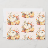 Kleine pompoen herfst waterverf florale baby showe kaart (Achterkant)