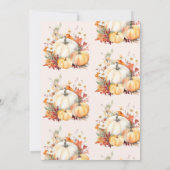 Kleine pompoen herfst waterverf florale baby showe kaart (Achterkant)