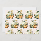 Kleine pompoen herfst waterverf florale baby showe kaart (Achterkant)