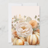 Kleine pompoen herfst waterverf florale baby showe kaart (Achterkant)