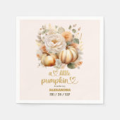 Kleine pompoen herfst waterverf florale baby showe servet (Voorkant)