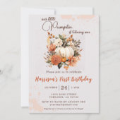 Kleine Pompoen Herfst Wildflower Patroon Verjaarda Kaart (Voorkant)