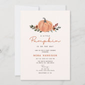 Kleine Pompoen Herfst Wildflower Pattern Baby show Kaart (Voorkant)