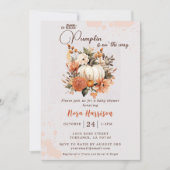 Kleine Pompoen Herfst Wildflower Pattern Baby show Kaart (Voorkant)