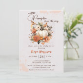 Kleine Pompoen Herfst Wildflower Pattern Baby show Kaart (Staand voorkant)