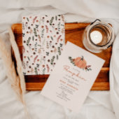 Kleine Pompoen Herfst Wildflower Pattern Baby show Kaart