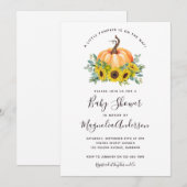 Kleine pompoen Herfst Zonnebloem Baby shower Kaart (Voorkant / Achterkant)