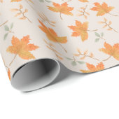 Kleine pompoen herfstbladeren eerste 1e verjaardag cadeaupapier (Rol Hoek)