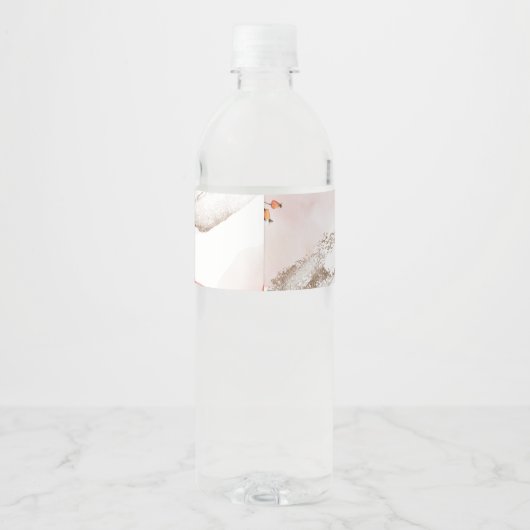 Kleine pompoen Het is een meisje Baby shower Waterfles Etiket (Achterkant)