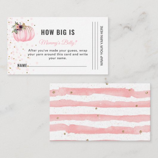 Kleine pompoen Hoe groot is mama's buik spel Informatiekaartje (Voorkant / Achterkant)
