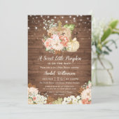 Kleine Pompoen Houten String Lights Herfst Baby sh Kaart (Staand voorkant)